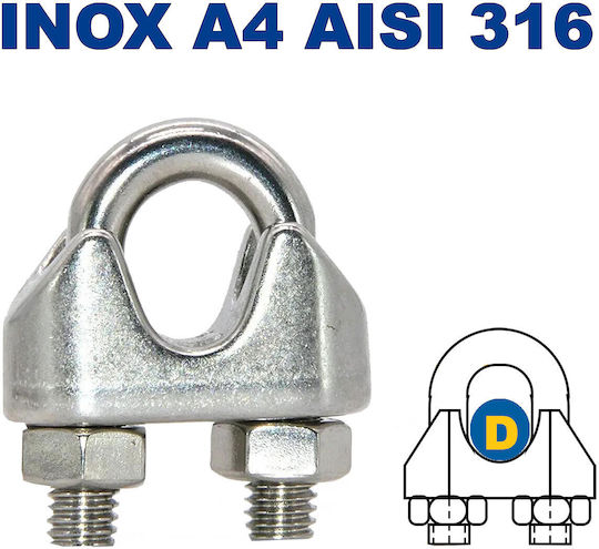 M8248-d10 Wire Rope Clamp Ø10mm Inox A4-aisi 316