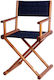 Marine Business Director Chair Folding Teak Navy Blue