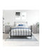 Wooden Bedside Tables with Metal Legs Gray 2 Pieces 40x36x60cm