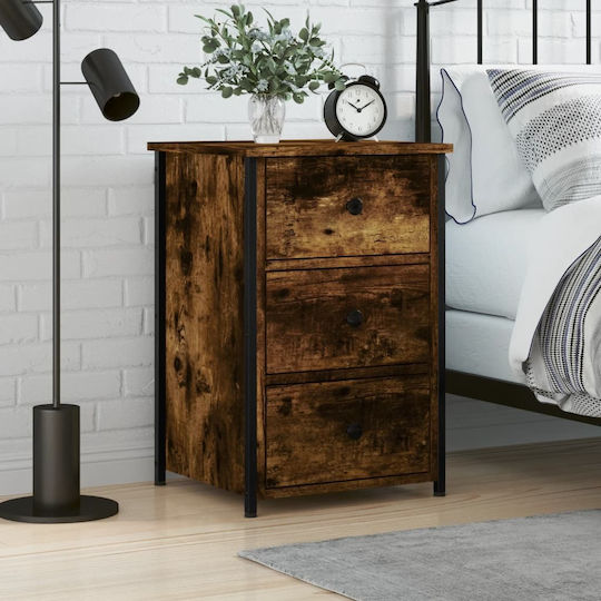 Nachttisch Holz mit Metallbeinen Braun 40x36x60cm