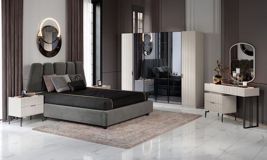 SteweHome Schlafzimmermöbel-Set Grau Moderner Design 6 Stück 160x200cm
