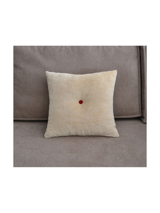 Homexpert Sofa-Kissen aus Samt Beige 40x40cm