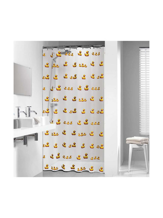 24home.gr Κουρτίνα Μπάνιου 180x200cm Duckling Yellow
