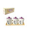 AGC Set of 3 General Use Vases with Lid and Stand Ceramic Brown 10.5x33x14cm 3 Pieces