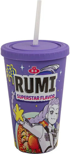 Cinereplicas Pahar Din Plastic Violet Cu Pai 475ml