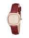 U.S. Polo Assn. Womens Watch Battery with Burgundy Leather Strap