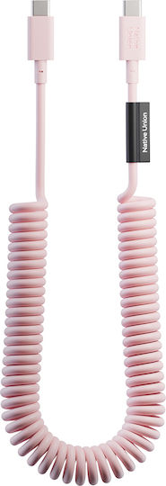 Native Union Usb-c Zu Usb-c Kabel 60w Spiral 2.4m Pop Serie Schnelles Laden Rosa