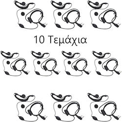 Handsfree Profesional Cu Microcăști Ptt De Rever 2 Pin Pentru Stații Radio Emisie-Recepție Baofeng Original 10 Bucăți