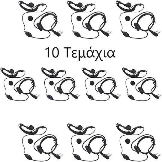 Professional Handsfree Earpiece Ptt Lapel 2 Pin Two-Way Radios Transceivers Baofeng Original 10 Pieces