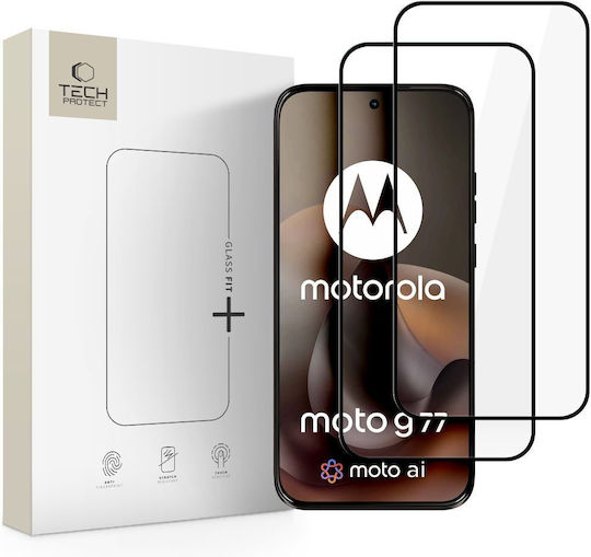 Tech-Protect Glass Fit+ 2-Pack 2.5D 0.3mm Full Glue Tempered Glass (Motorola Moto G67 / G77 / G87)