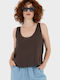 Women's Summer Linen Brown Blouse
