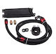 Car Oil Cooler 13 Rows An10 37° Black Flexible Hoses Sandwich Adapter Fittings