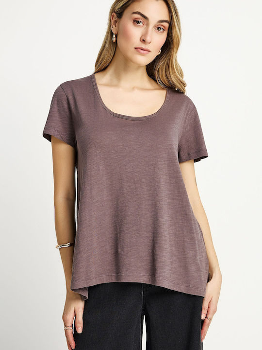 Funky Buddha Women's T-shirt Burgundy