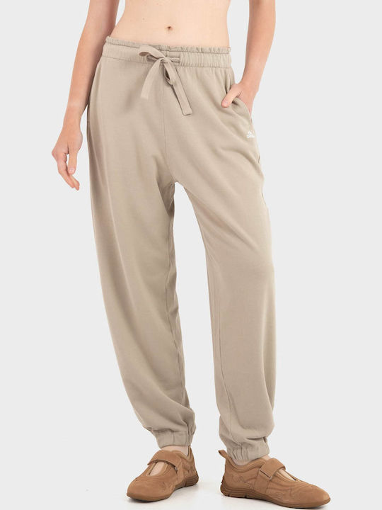 Women's Fabric Trousers in Balloon Style Beige