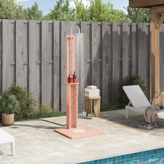 vidaXL Pool Shower from Natural Wood with Height 217cm Brown