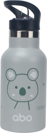 abo Kids Water Bottle Thermos Stainless Steel Gray 350ml