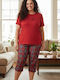 Asel Summer Women's Pajama Set Red