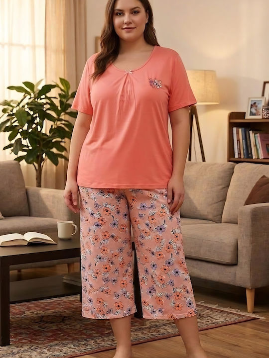 Asel Summer Women's Pajama Set Coral
