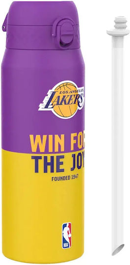 Ion8 Recyclable Stainless Steel Thermos Bottle BPA Free 750ml Nba La Lakers with Straw