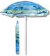 KMT Style Faltbarer Strandsonnenschirm mit Durchmesser 2m mit Strandmuster