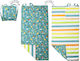 Плажна Кърпа Backpack 71x145см/33x38см Зелен Zoo Flapjackkids Fjktb572