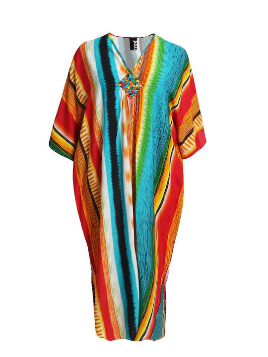 Mat Fashion Καφτάνι Παραλίας Multicolor