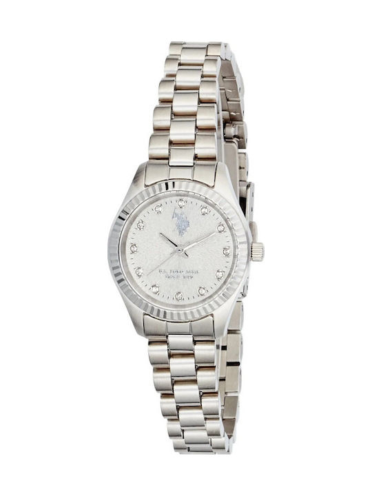 U.S. Polo Assn. Womens Watch Battery with Silver Metal Bracelet