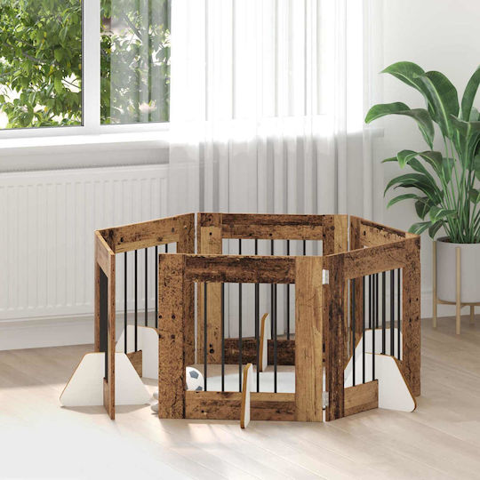 vidaXL Врата За Куче В Кафяв Цвят 60 x 60 x 60 см