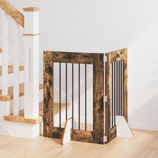 vidaXL Dog Gate in Brown Color 120.5 x 34 x 80 cm