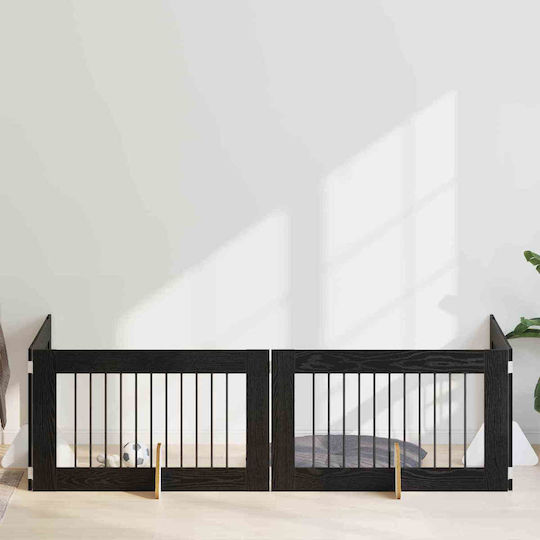 vidaXL Метална Врата За Куче В Черен Цвят 100 x 60 x 60 см