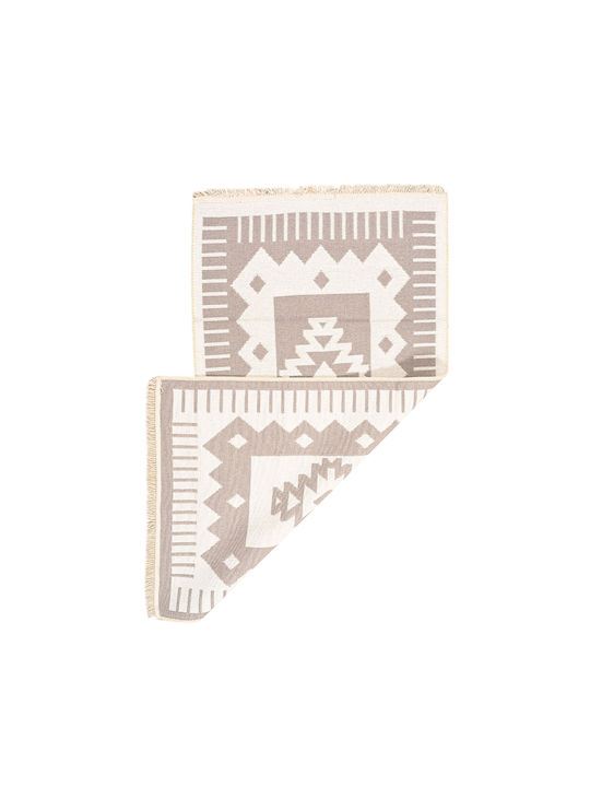 Polcarpet Aria Artkilim 101 Rug Rectangular Summer Cotton with Fringes Beige 60x110cm
