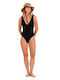 One Piece Swimsuit with Open Back Black