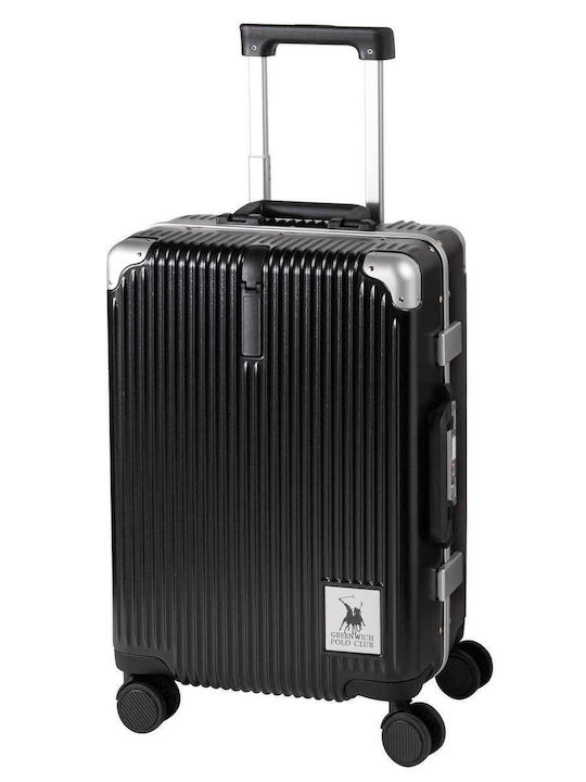 Greenwich Polo Club Cabin Hard Suitcase Black with 4 Wheels Height 56cm
