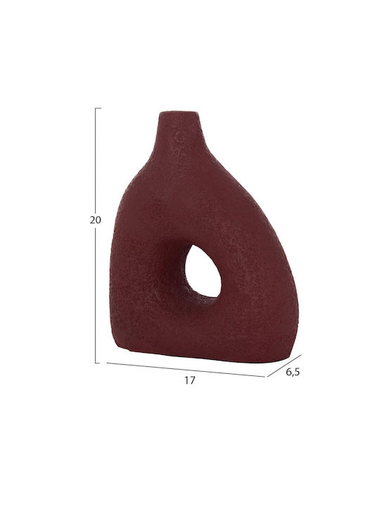 Decorative Vase Ceramic Orange 17x6.5xH20cm