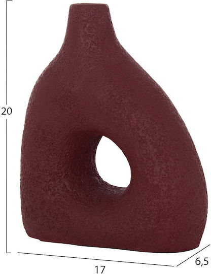 Decorative Vase Ceramic Orange 17x6.5xH20cm