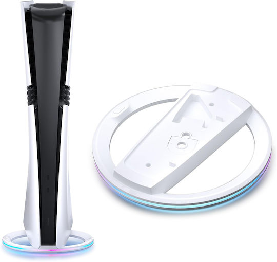 Vertical Console Stand Zola Compatible Ps5 Ps5 Slim Ps5 Pro Rgb Lighting Fixing Screw Usb Power Light Gray