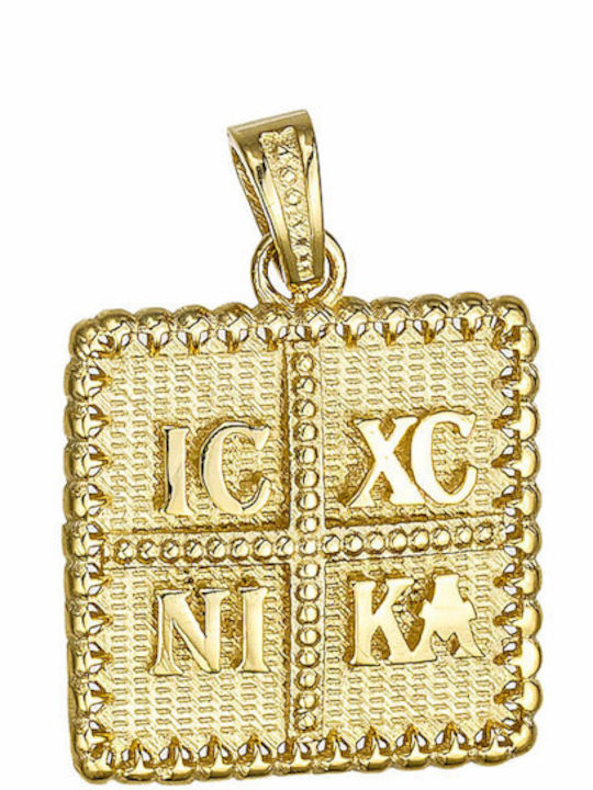 Pendant Kids Charm Double Sided with Chain Constantine Coin Gold 14K 52RK7756-P