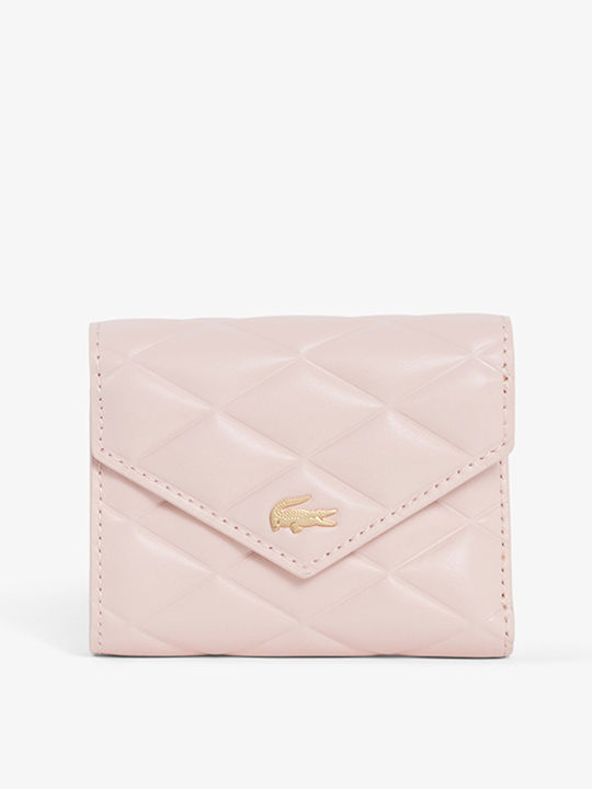 Lacoste Kleines Leder Damenbrieftasche Rosa
