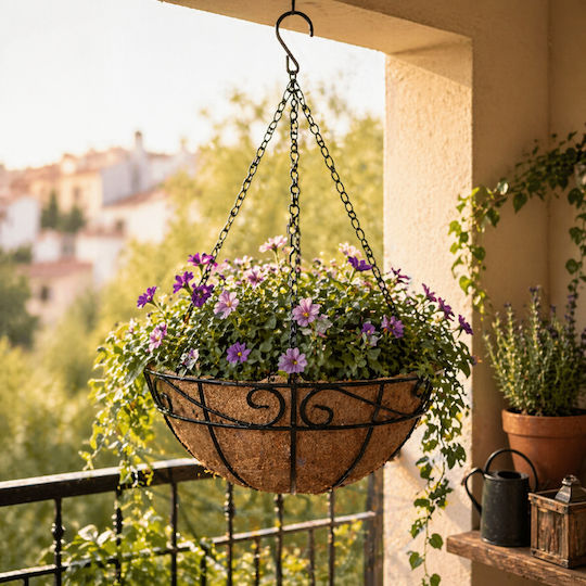 Hanging Plant Pot for Coconut Palm Chain 35.5x15cm