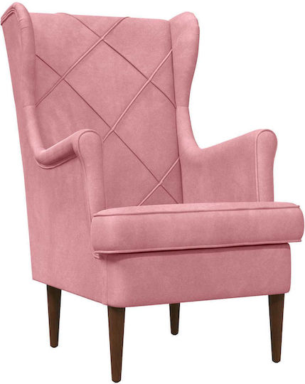 Velvet Pink Armchair 65x79x100cm