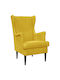 Velvet Yellow Armchair 65x79x100cm