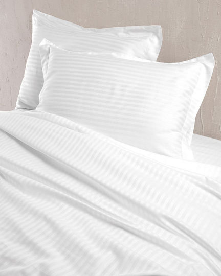 Rythmos Satin Stripes Set 2 Hotel Pillowcases Made of Cotton & Polyester 70x50cm