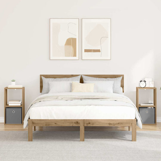Κομοδίνα Ξύλινα Καφέ 2τμχ 30.5x27x59.5cm