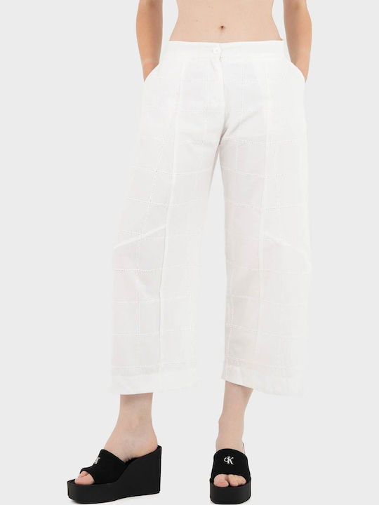 Γυναικείο Υφασμάτινο Capri Παντελόνι White