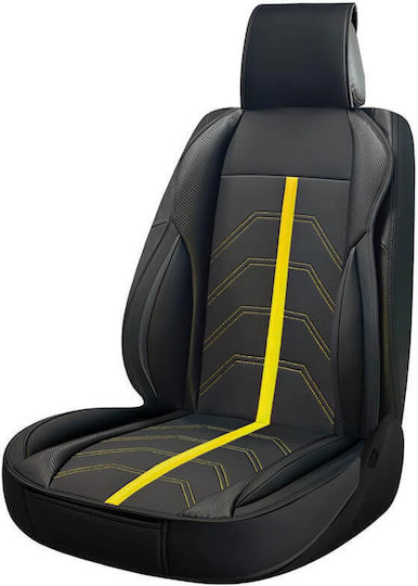 Swiss Drive Potenza Car Seat Single Seat Cover Fabric Leatherette Black Yellow Ptnzylw 1 Piece