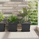 vidaXL Plastic Black Pot Plate 21x21cm Set of 6...