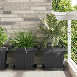 vidaXL Пластмасова Чиния За Пот Черна 36x36см 6...
