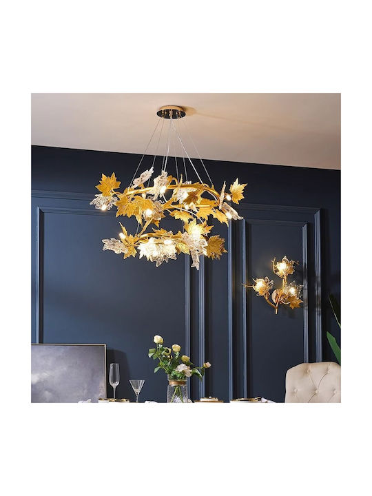 Alista Home Candelabru 12xE14 Ø80cm cu Cristale Auriu AT1CT-IM1P-HT2L-CM260/400+800GD