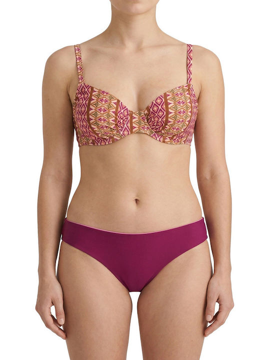 Plus Size Women's Swimsuit Bikini Underwire Boho Flexfit Burgundy
