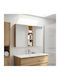 vidaXL Badezimmerspiegel Led mit Regal & Schrank 100x10,5cm Weiß